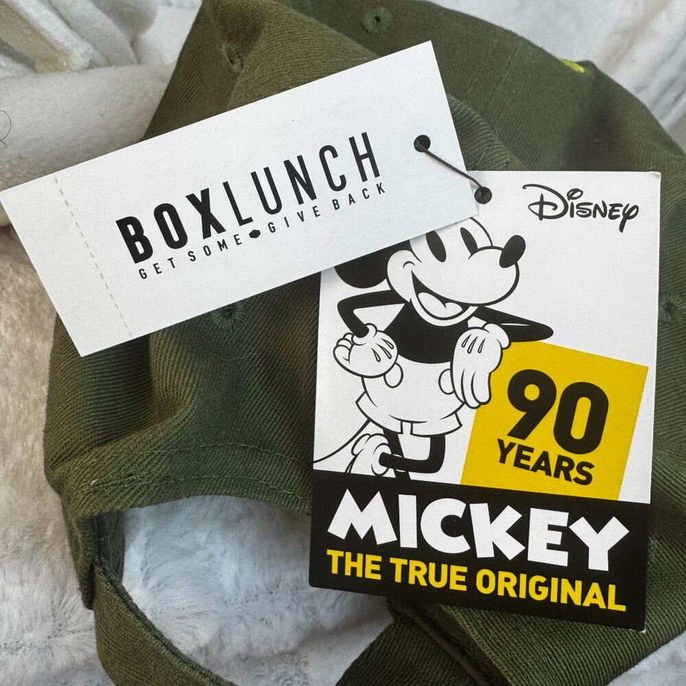 Disney Mickey Mouse 90th Anniversary BoxLunch Exclusive Green Avocado Cap New - Picture 7 of 9